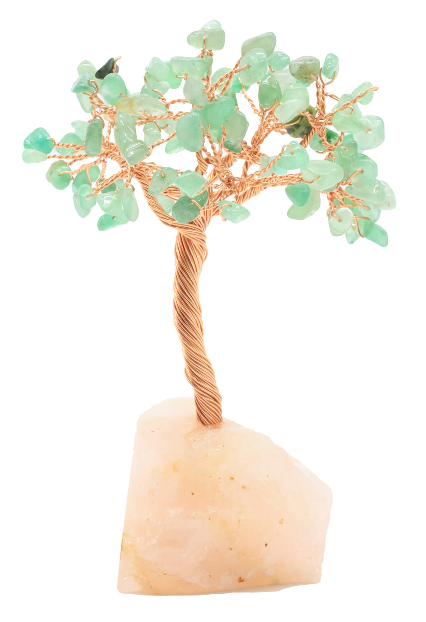 Arbre du Bonheur Aventurine Verte base Quartz 14 cm