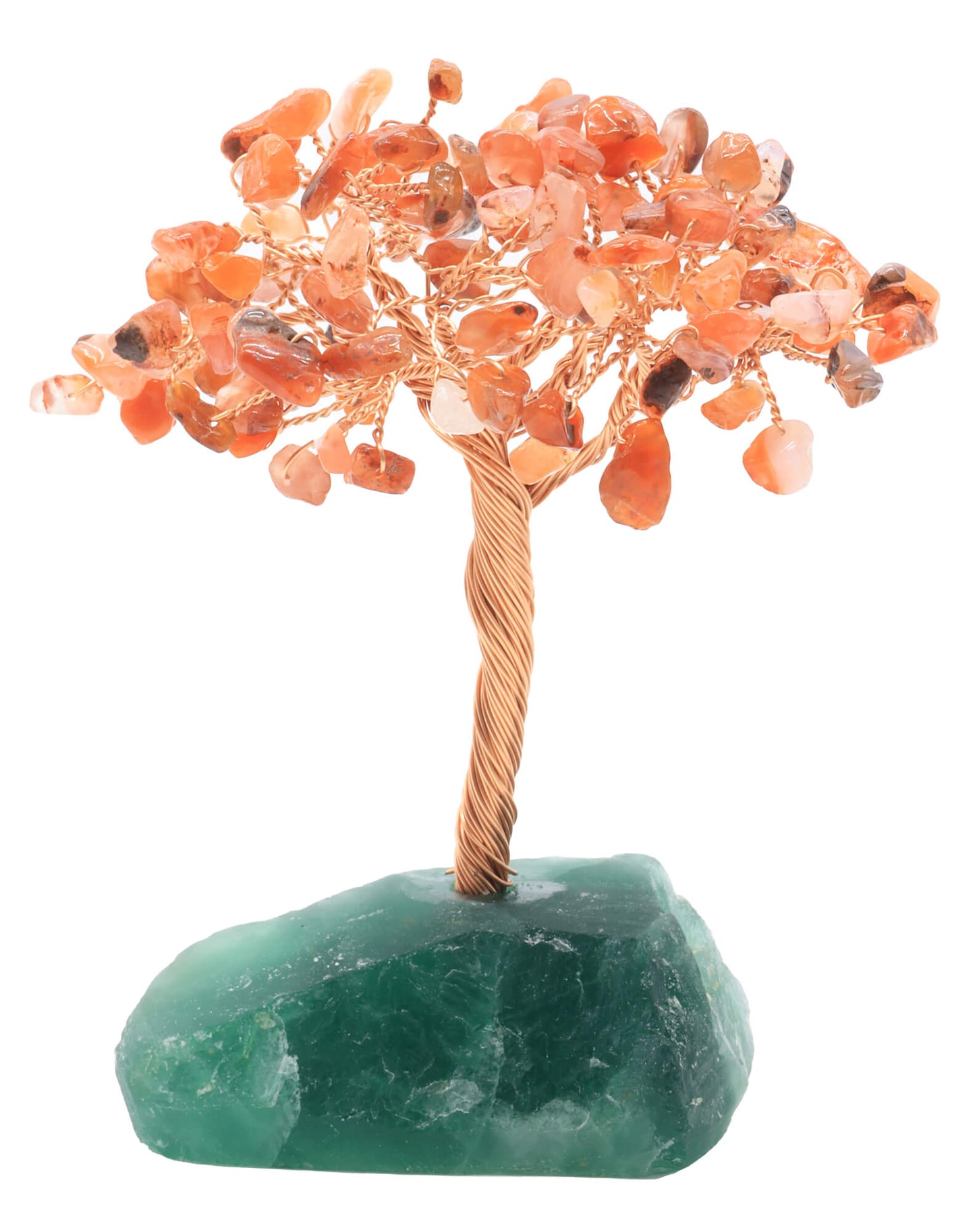 Arbre du Bonheur Cornaline base Fluorite 14 cm