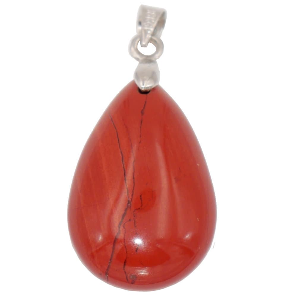 Pendentif Larme Jaspe Rouge