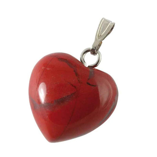 Pendentif Coeur Jaspe Rouge