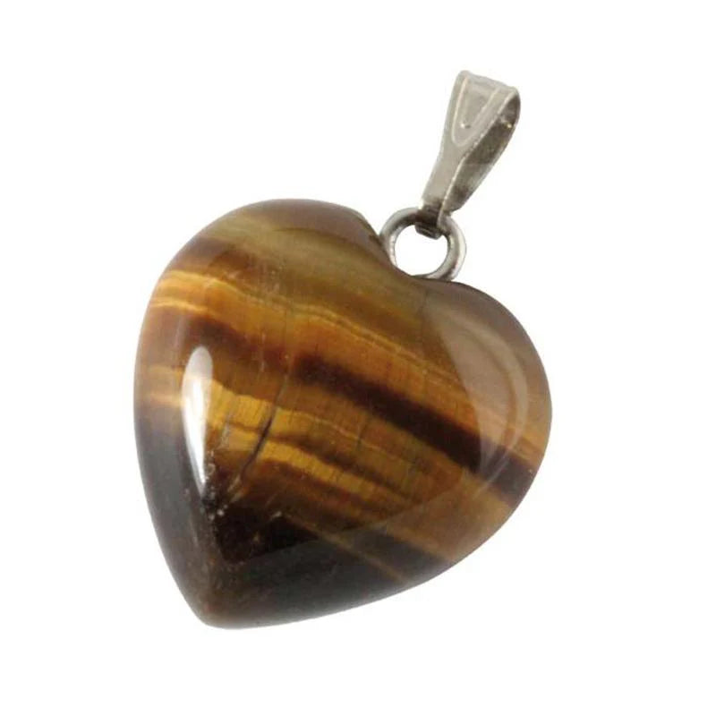 Pendentif Coeur Oeil du Tigre