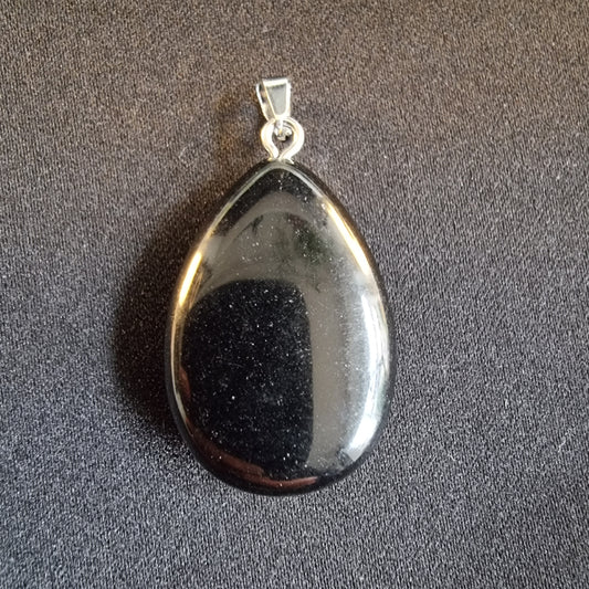 Pendentif Larme Obsidienne Noire